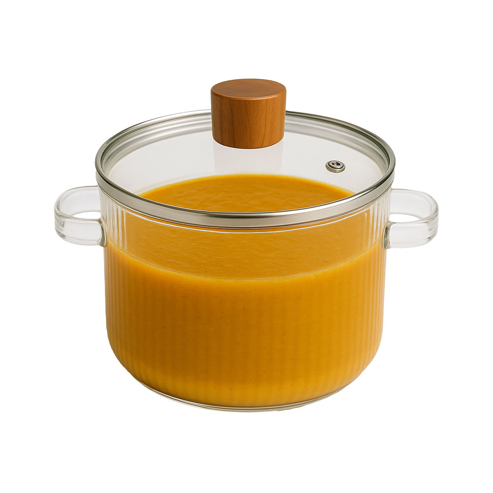 Gold Kitchen Çizgili Cam Tencere