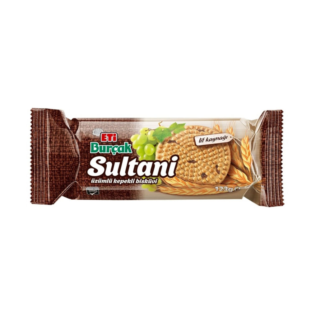Eti Burçak Sultani Üzümlü Kepekli Bisküvi 123 Gr