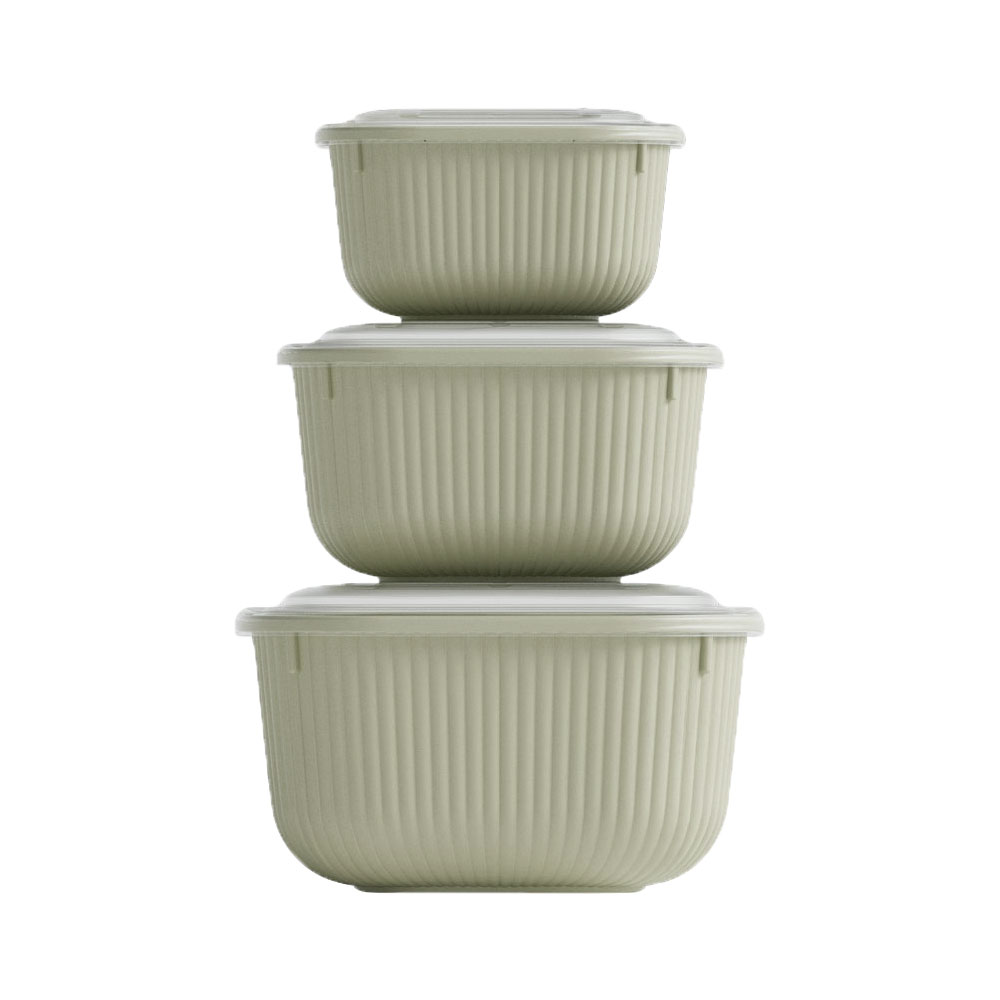 Dünya Plastik Saklama Kabı 3'lü Krem