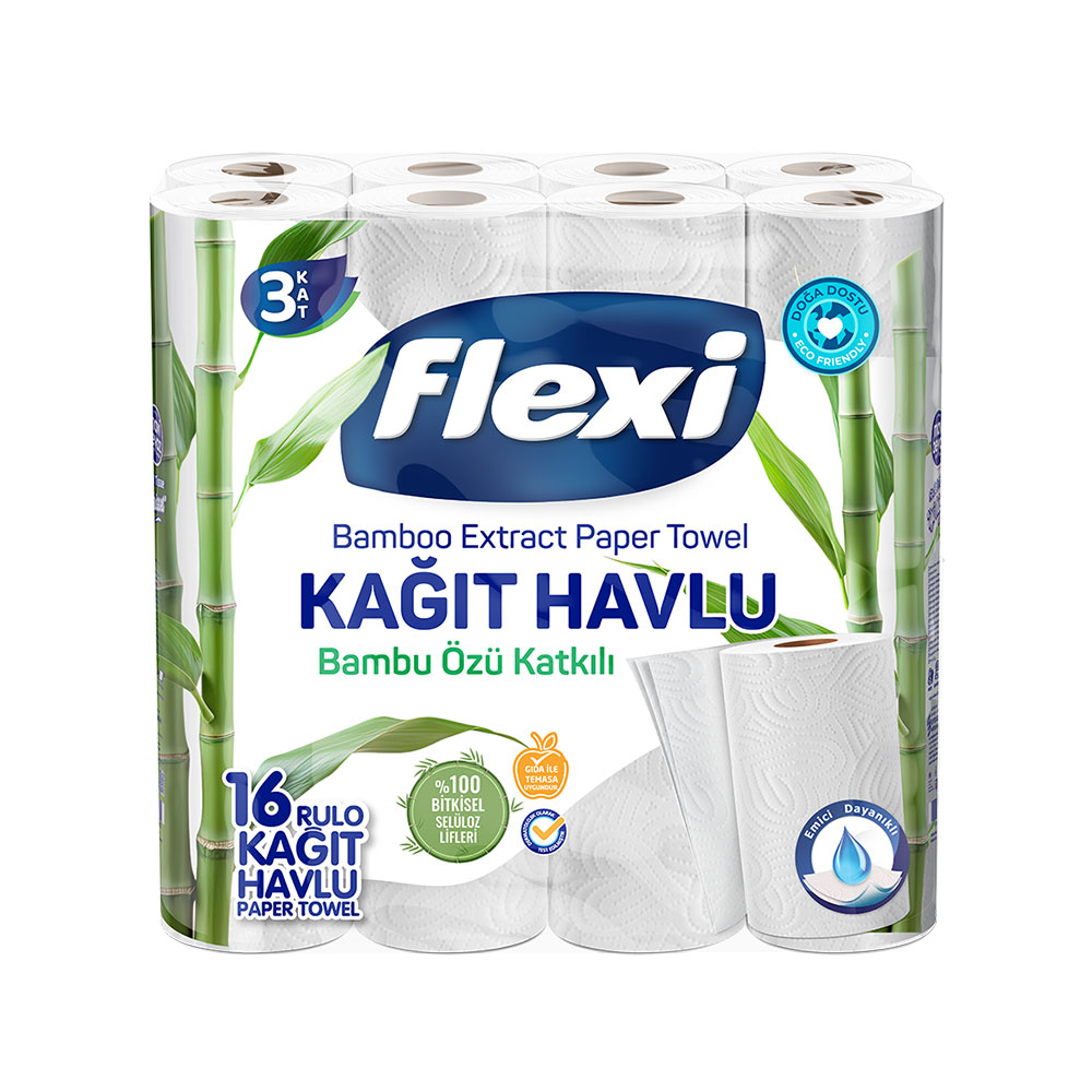 Flexi Bambu Özü Katkılı 3 Katlı Kağıt Havlu 16'lı