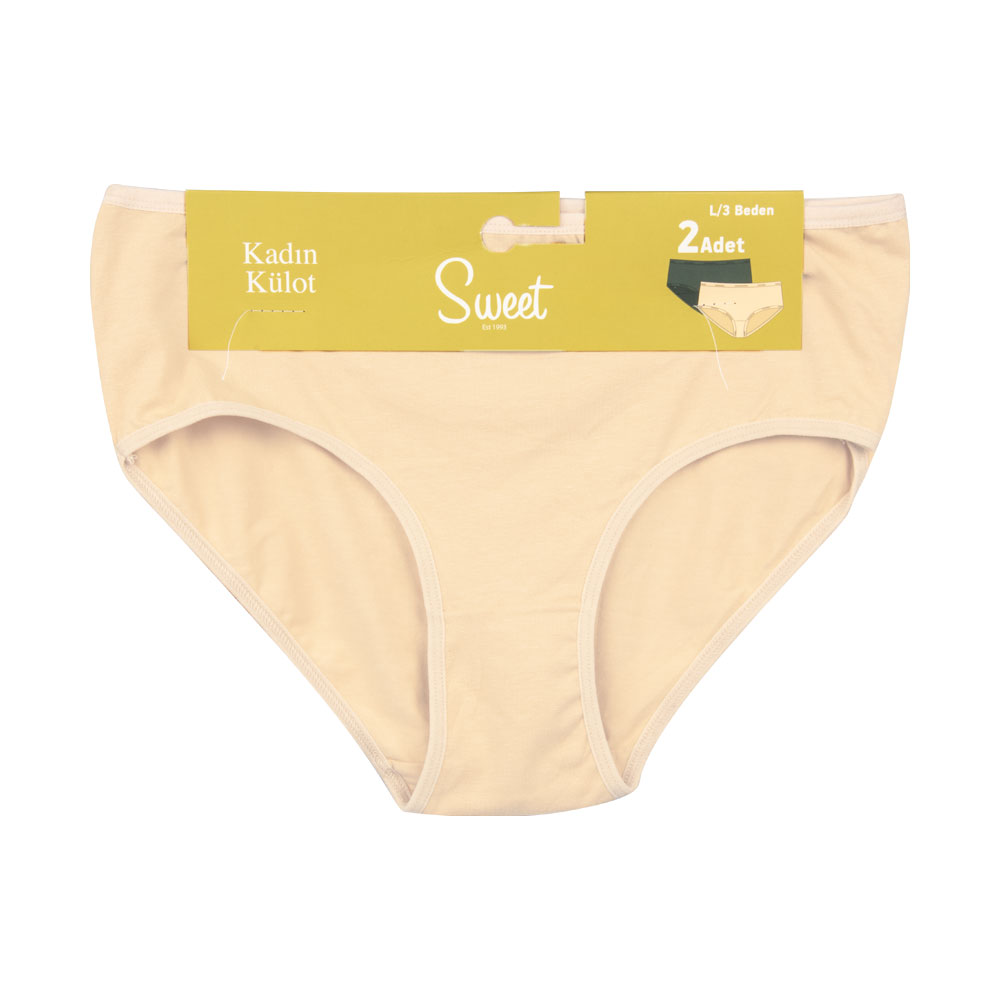 Sweet Socks 2'li Kadın Külot - Ten Rengi