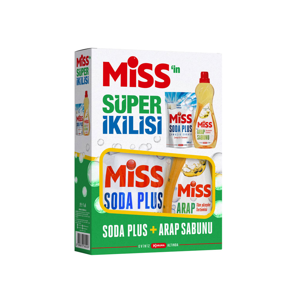 Miss Çamaşır Sodası 500G+Arap Sabunu 1L