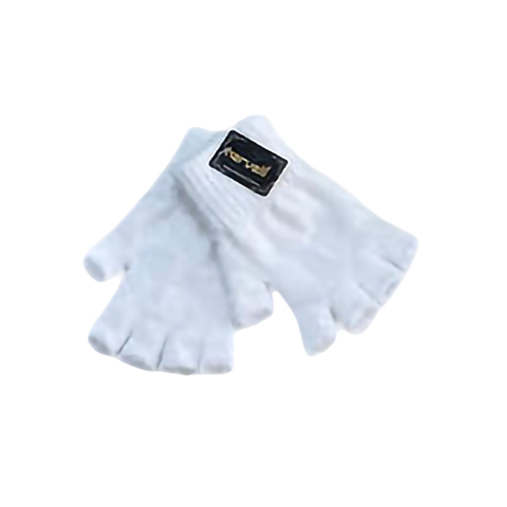 Harvelli Tüylü Parmaksız Eldiven Beyaz
