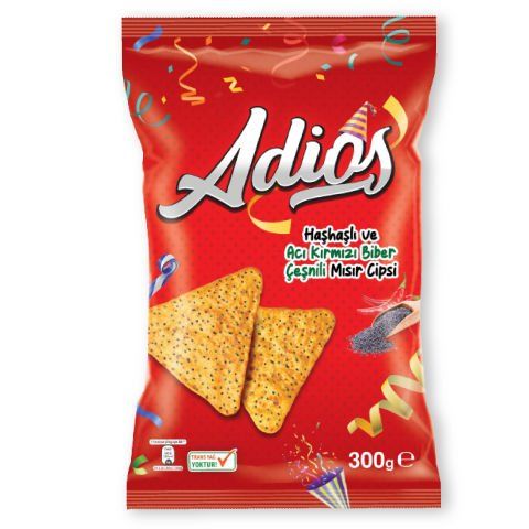 Adios Haşhaşlı ve Acı Biber Çeşnili Cips 300 Gr