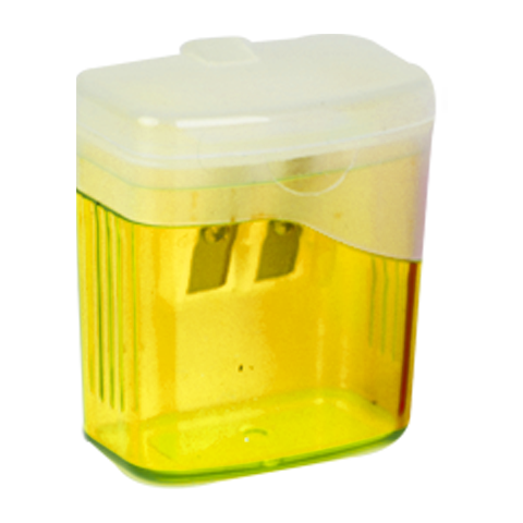 Ark Hazneli Çiftli Kalemtıraş Sarı