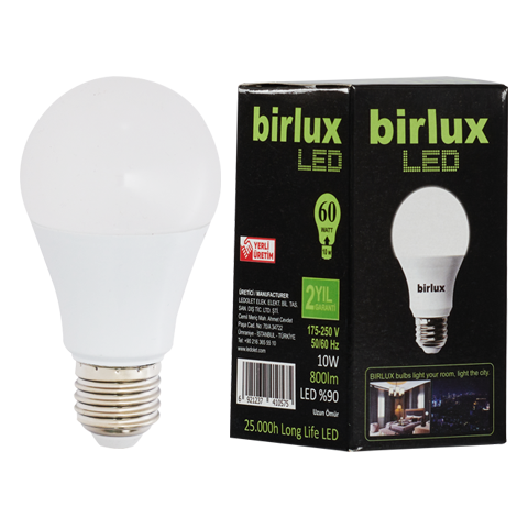Birlux 10 Watt Led Ampul Beyaz Işıklı