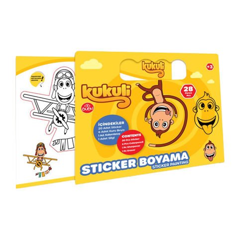 BuBu Oyuncak Lisanslı Sticker Boyama Seti Kukuli