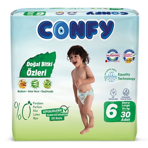 Confy 6 Numara Extra Large 30 Lu Bebek Bezi 15+ Kg