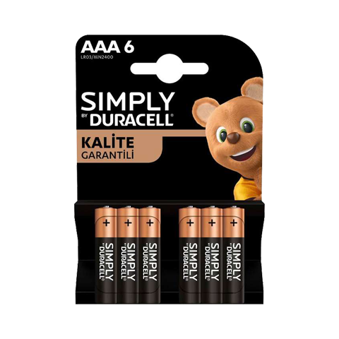 Duracell Simply AAA 6'lı İnce Pil