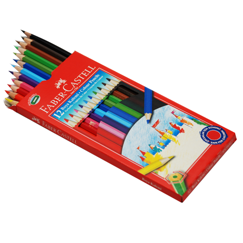 Faber Castell 12 li Kuru Boya Kalemi