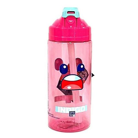 Gıpta Indıgo Tritan Desenli Pipetli Matara 500 Ml Pembe