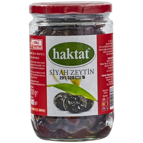 Haktat Siyah Zeytin 400 Gr 291-320 Kalibre