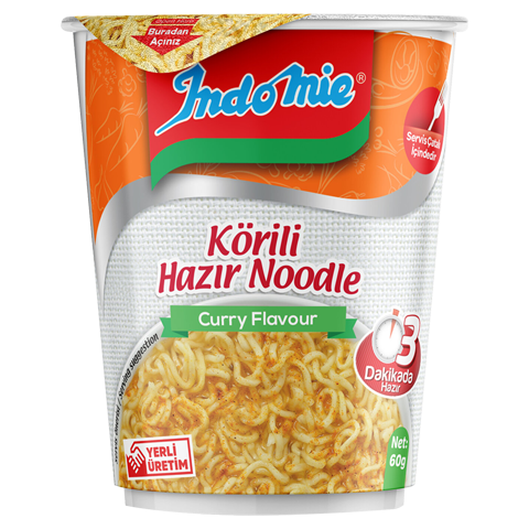 Indomie Çeşnili Noodle Bardak 60 Gr Köri Çeşnili