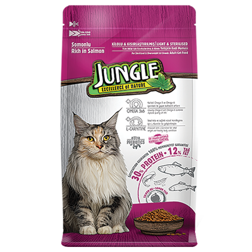 Jungle Kilolu ve Kısırlaştırılmış Kedi Maması 500 Gr