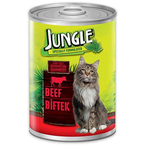 Jungle Konserve Biftekli Kedi Maması 415 Gr