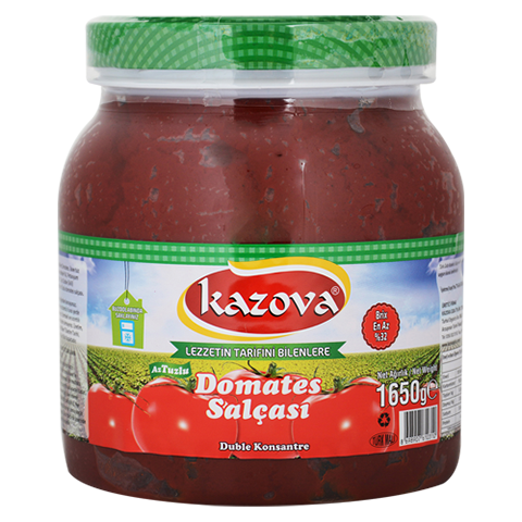 Kazova Az Tuzlu Domates Salçası 1650 Gr 32 Brx