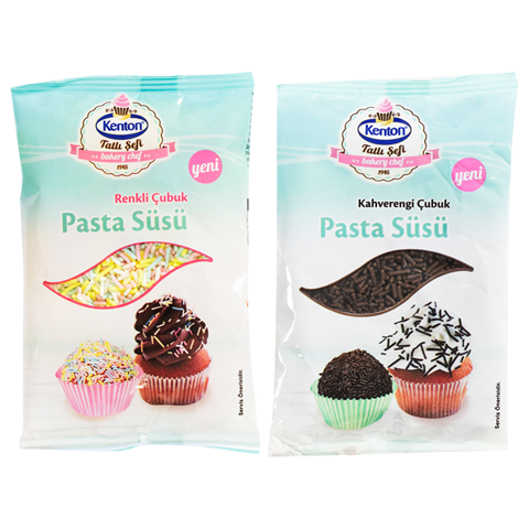 Kenton Tatlı Şefi Renkli Çubuk Pasta Süsü Çeşitleri Kahverengi