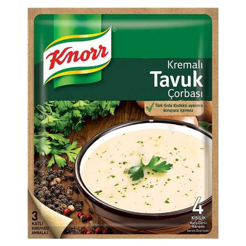 Knorr Hazır Çorba Kremalı Tavuk,Kremalı Mantar,İşkembe Kremalı Tavuk Çorbası 65 Gr