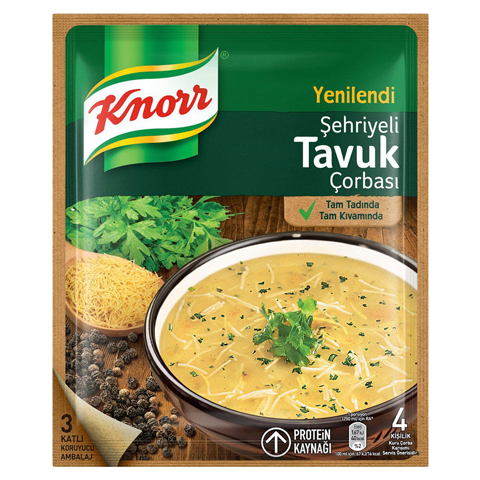 Knorr Hazır Çorba Şehriyeli Tavuk, Kremalı Domates, Tarhana Şehriyeli Tavuk çorbası 51 Gr