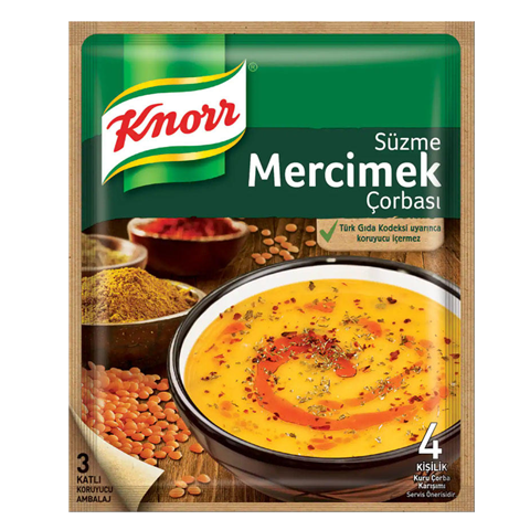 Knorr Hazır Çorba Ezogelin, Süzme Mercimek, Yayla Süzme Mercimek Çorbası 76 Gr
