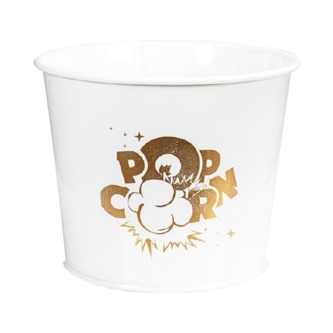 Mega Metal Popcorn Kovası 16 cm Beyaz
