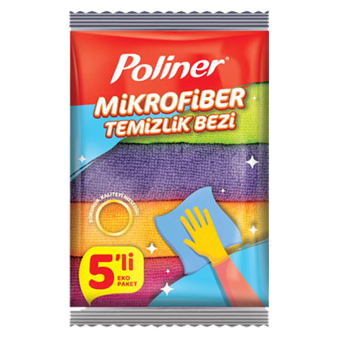 Poliner Mikrofiber Temizlik Bezi 40x40 Cm 5'li