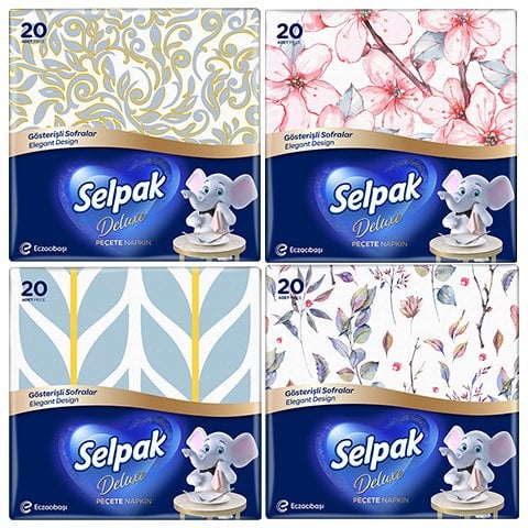 Selpak Deluxe 20'li Desenli Peçete