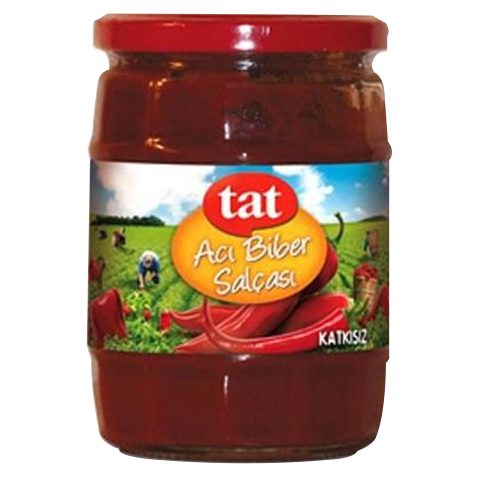 Tat Biber Salçası 550 Gr Cam Acı Biber Salçası
