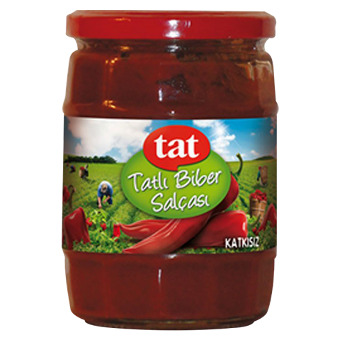 Tat Biber Salçası 550 Gr Cam Tatlı Biber Salçası