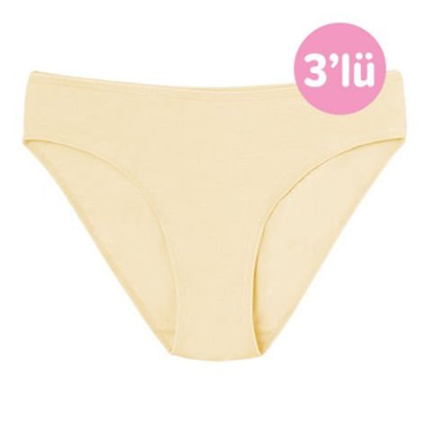 Tutku 3'lü Kadın Slip Bej - 6 Beden