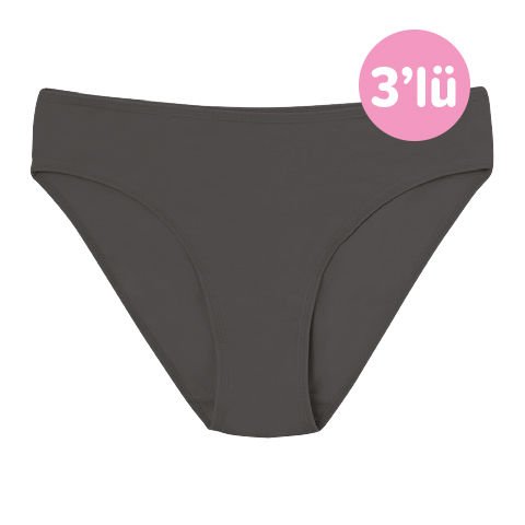 Tutku 3'lü Kadın Slip Siyah - 6 Beden