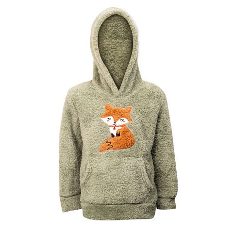 Teciroğlu Welsoft Kapüşonlu Çocuk Sweatshirt 8-9 Yaş - Yeşil